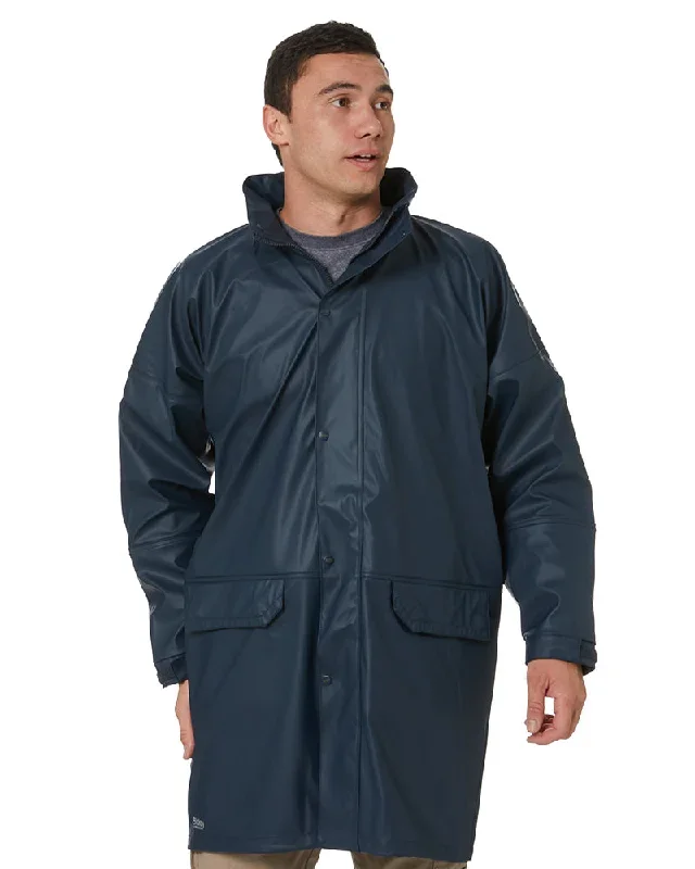 Stretch PU Rain Coat - Navy