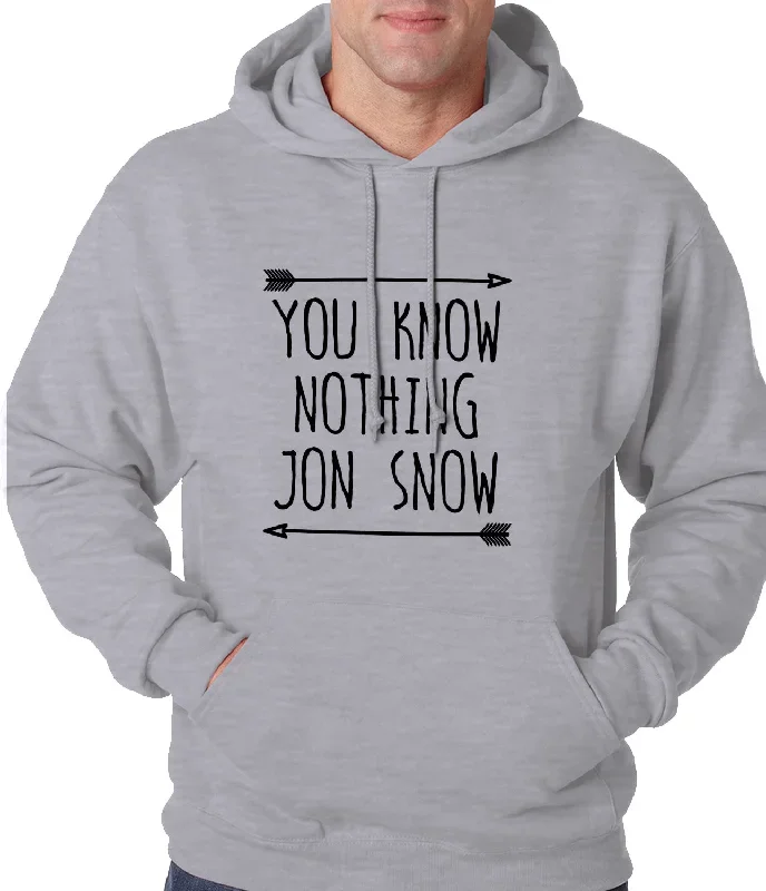 (Black Print) You Know Nothing Jon Snow Adult Hoodie