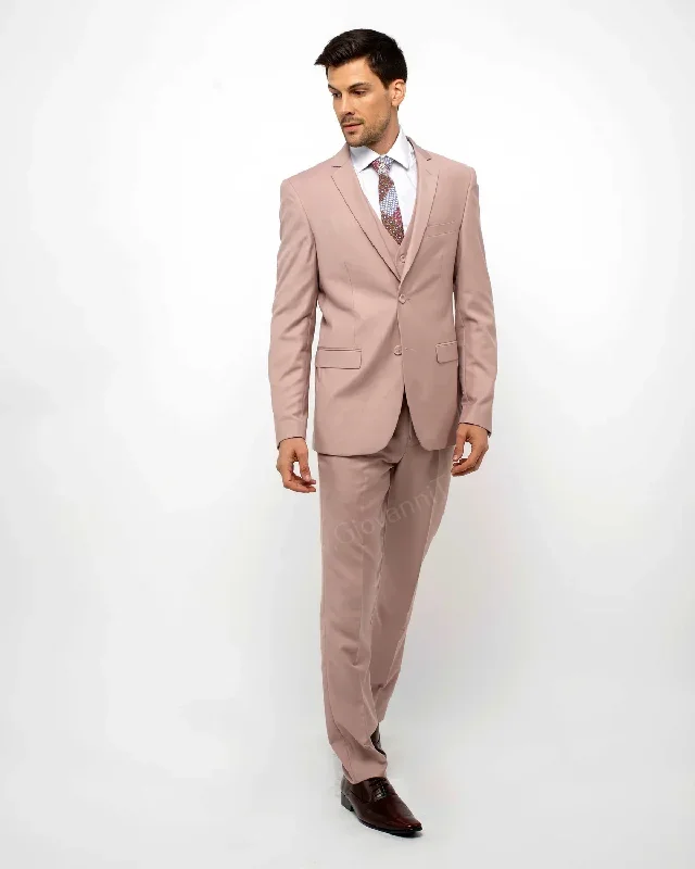 Blush Color Suit For Men - Mauve Suit - Wedding Notch Lapel Suit