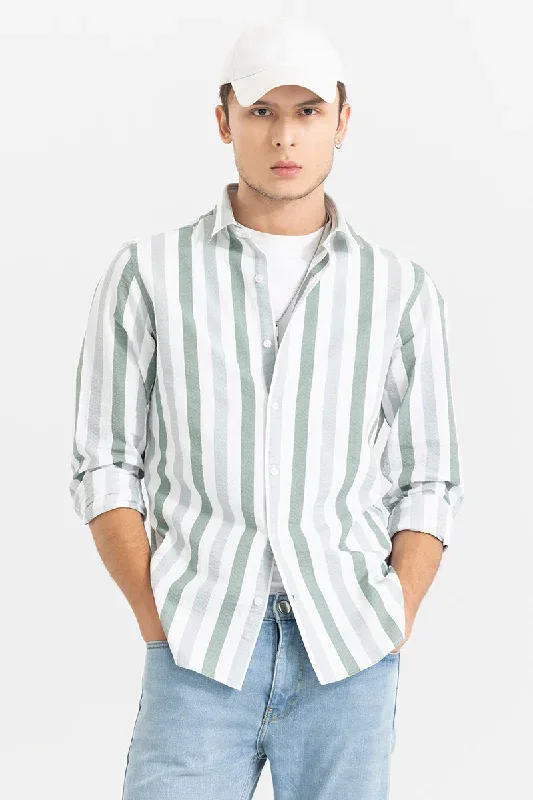 Boring Stripe Green Seersucker Shirt