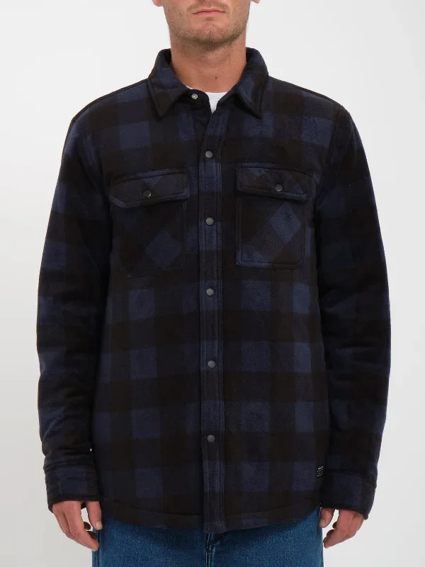 Bowered Fleece Long Sleeve Shirt - NAVY