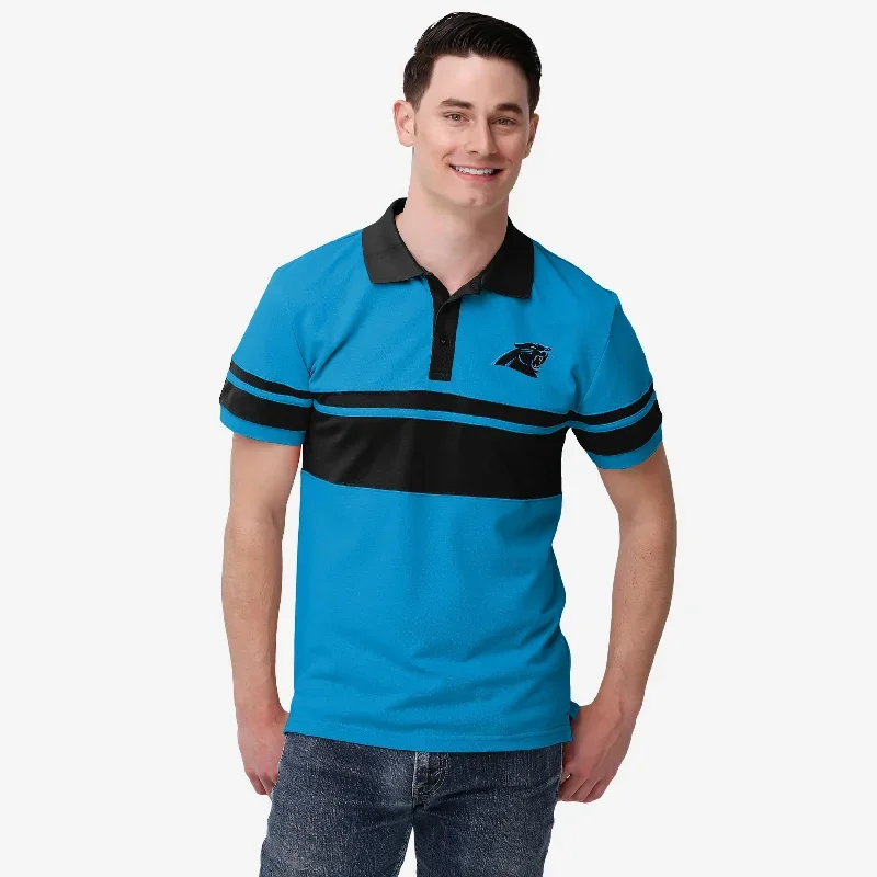 Carolina Panthers Cotton Stripe Polo