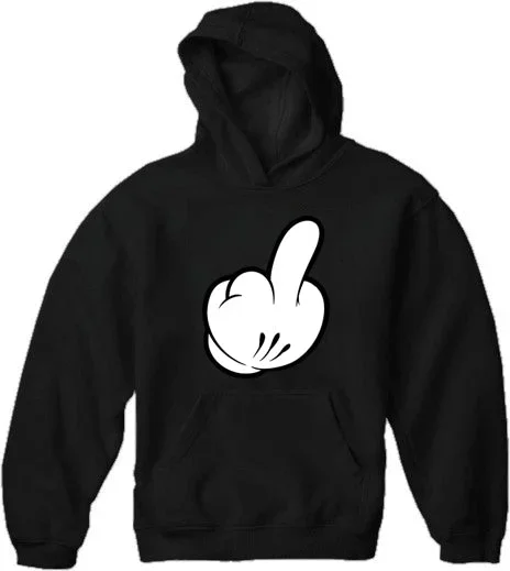 Cartoon Hand Middle Finger Adult Hoodie