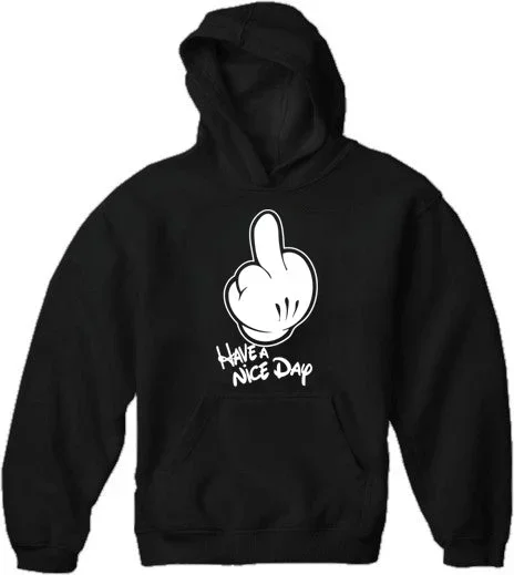 Cartoon Hands "Have A Nice Day" Adult Hoodie