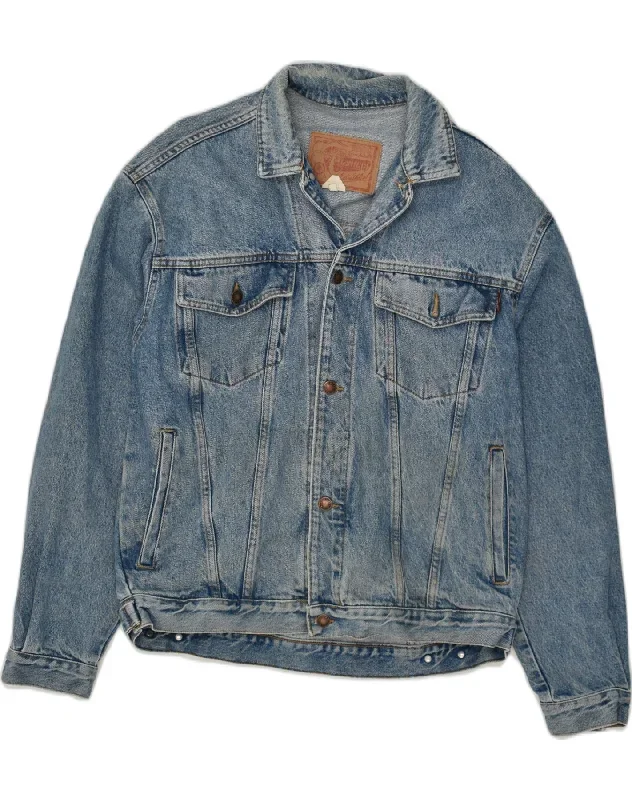 CASUCCI Mens Denim Jacket UK 38 Medium Blue Cotton