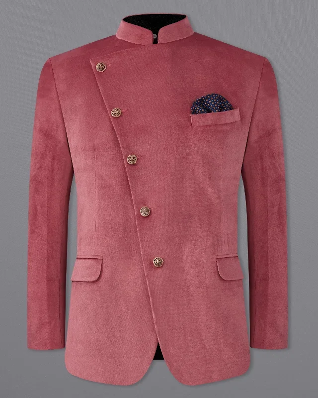 coral-pink-cross-buttoned-bandhgala-premium-velvet-designer-blazer-aw