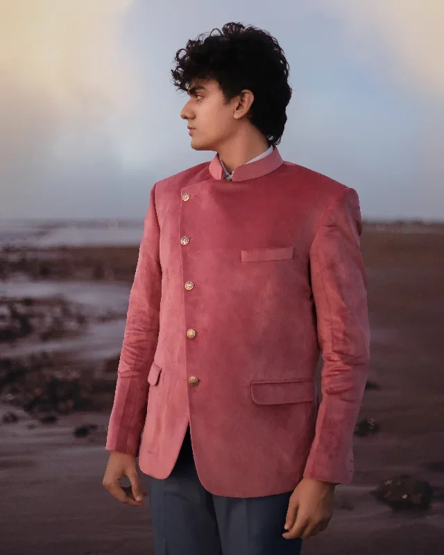 coral-pink-cross-buttoned-bandhgala-premium-velvet-designer-blazer-aw