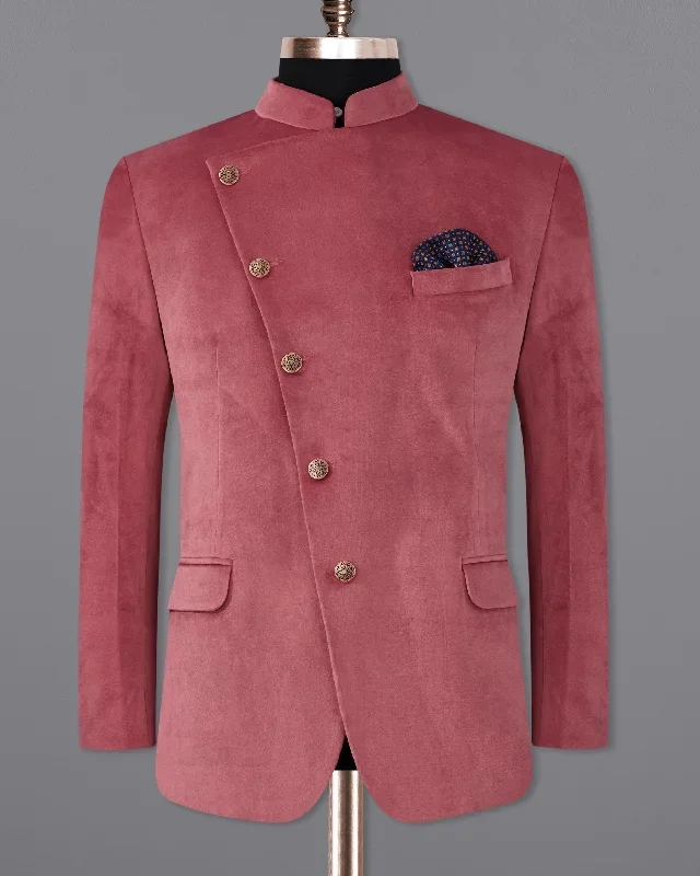 coral-pink-cross-buttoned-bandhgala-premium-velvet-designer-blazer-aw