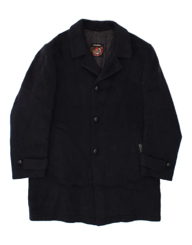 DOLOMITEN Mens Overcoat UK 38 Medium Navy Blue Mohair