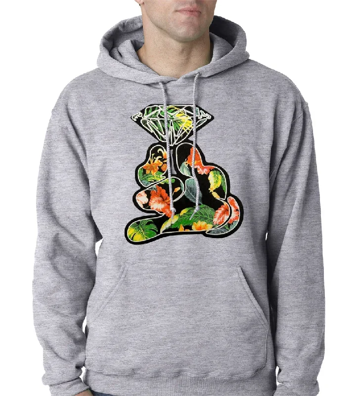 Floral Cartoon Diamond Hand Adult Hoodie