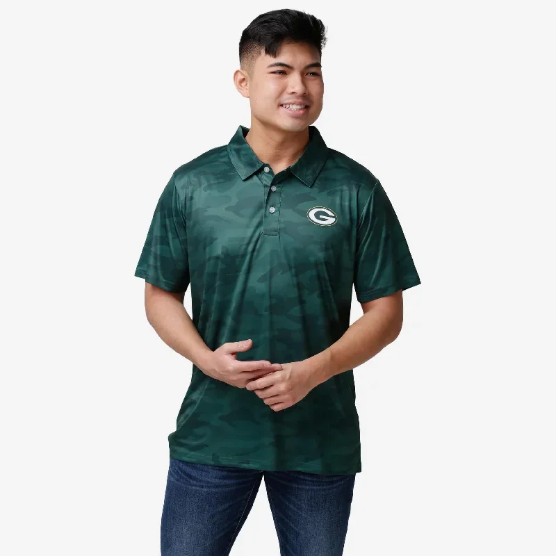 Green Bay Packers Color Camo Polyester Polo