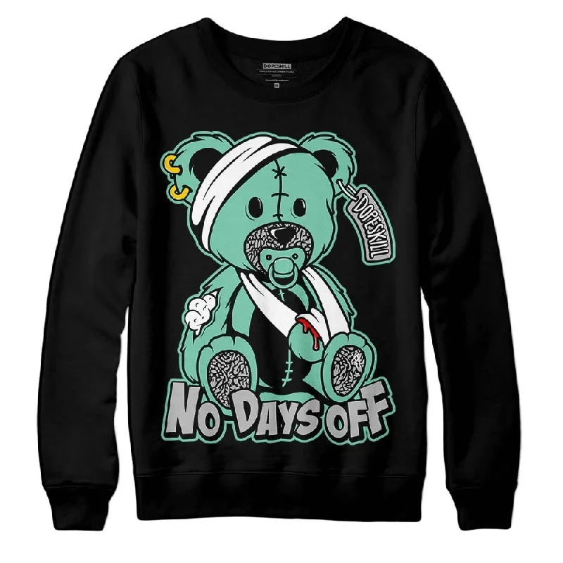 Green Glow 3s DopeSkill Sweatshirt Hurt Bear Graphic