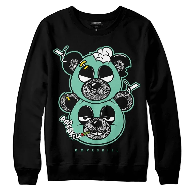 Green Glow 3s DopeSkill Sweatshirt New Double Bear Graphic