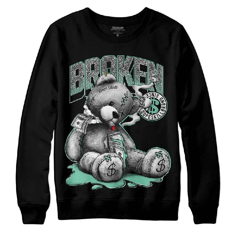 Green Glow 3s DopeSkill Sweatshirt Sick Bear Graphic