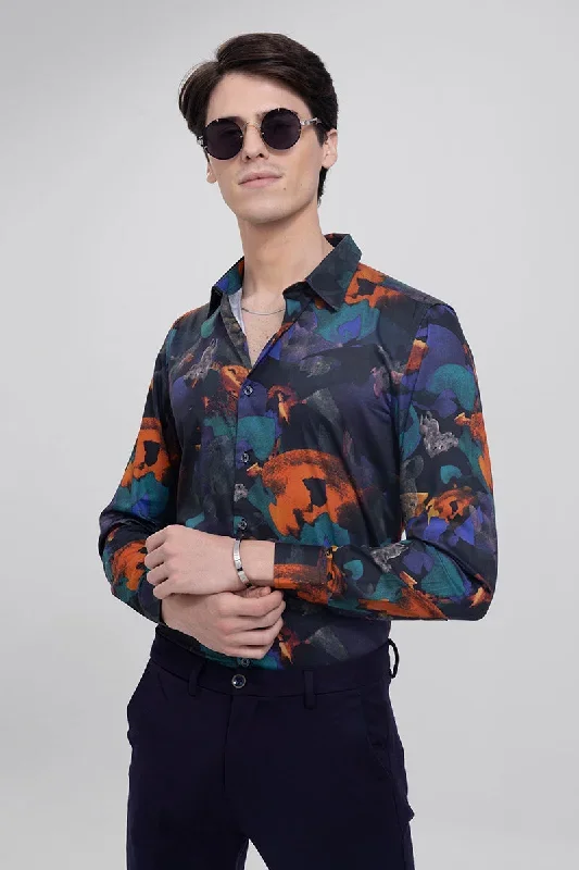 Halloween Print Navy Shirt