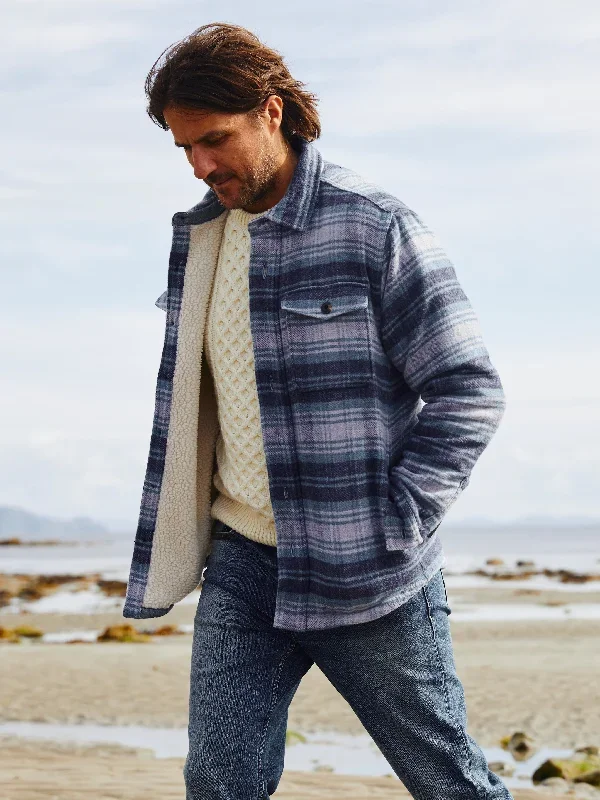 High Pile Fleece Lined Wool CPO - Mountain Mist Plaid