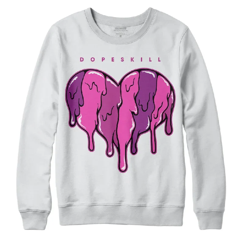 Hyper Violet 4s DopeSkill Sweatshirt Slime Drip Heart Graphic