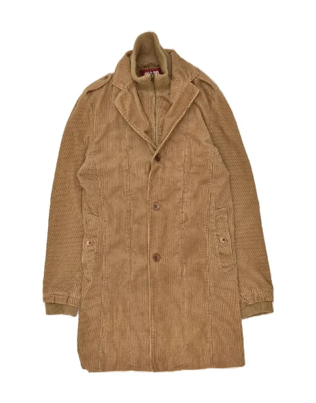 JACK & JONES Mens Corduroy Coat UK 38 Medium Brown