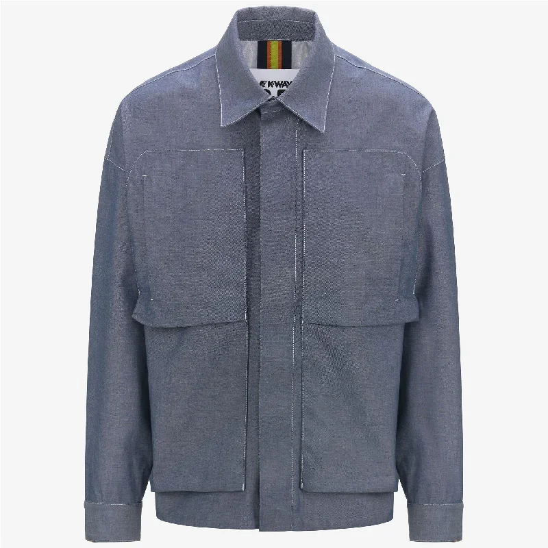 KAYEL CHAMBRAY 3L - Jackets - Short - Man - CHAMBRAY-GREEN SPHAGNUM