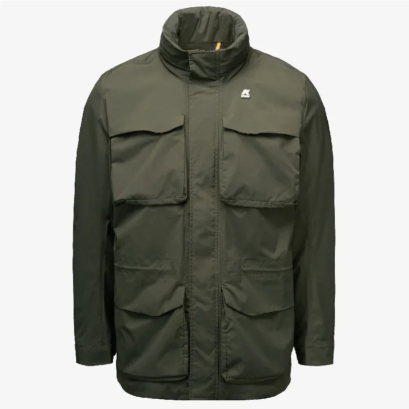 MANPHY STRETCH NYLON JERSEY - Jackets - Short - Man - GREEN BLACKISH