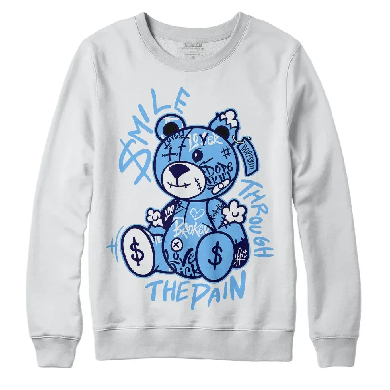 AJ 6 University Blue DopeSkill Sweatshirt Smile Through The Pain Graphic