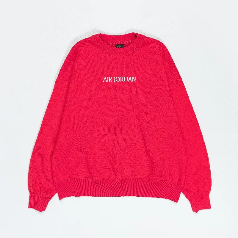 Womens Air Jordan SP Fleece Crewneck - Fire Red/Sail