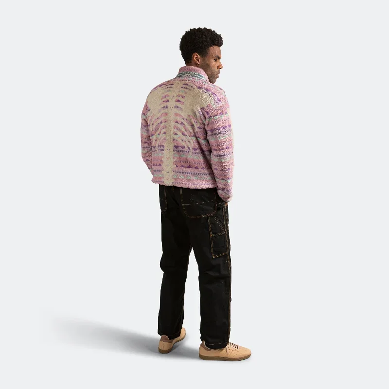 kapital-ashland-stripe-bone-fleece-zip-blouson-pink-fw23