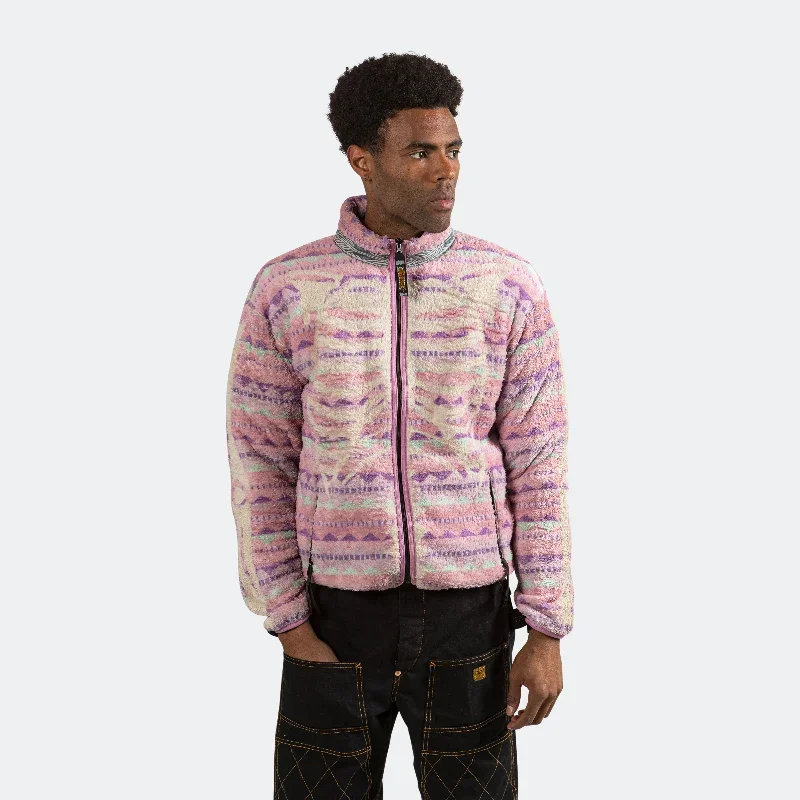 kapital-ashland-stripe-bone-fleece-zip-blouson-pink-fw23