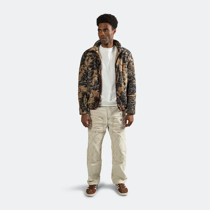 kapital-damask-fleece-zip-blouson-beige-fw23