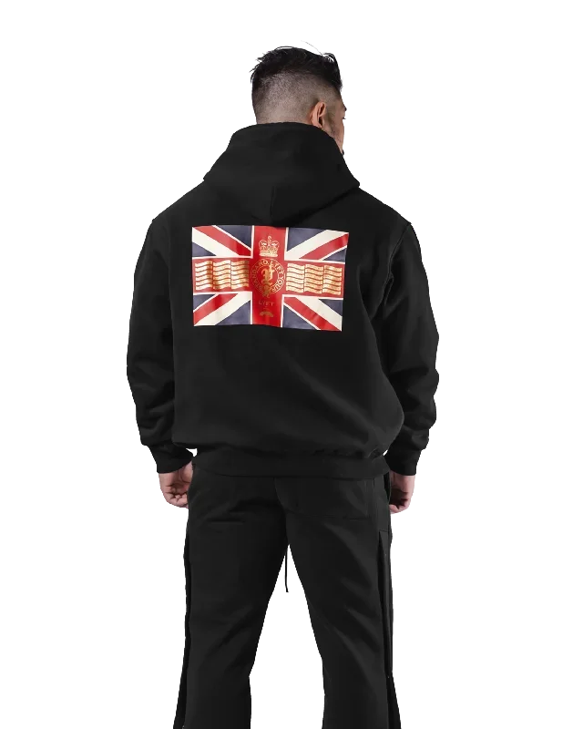 Classic Flag Zip-Up Hoodie - Black