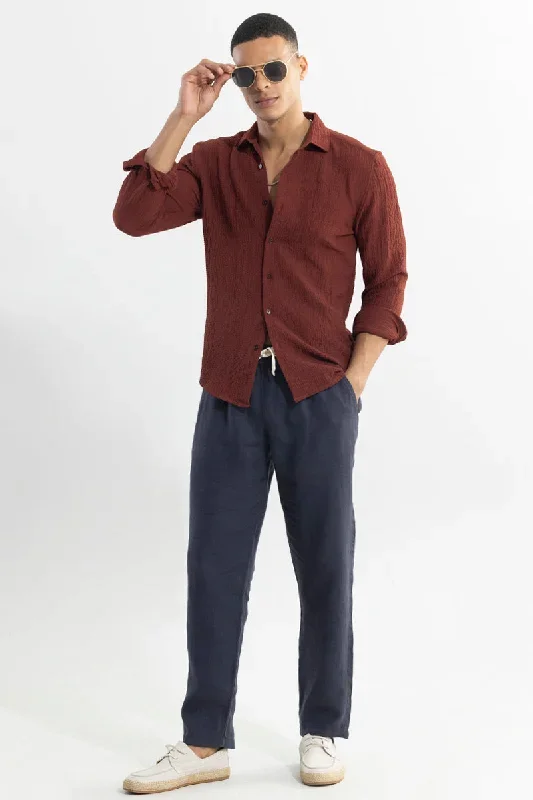 Mash Wrinkle Maroon Shirt