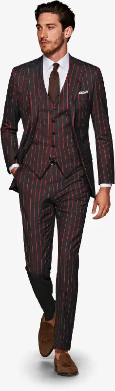 Black and Red Pinstripe