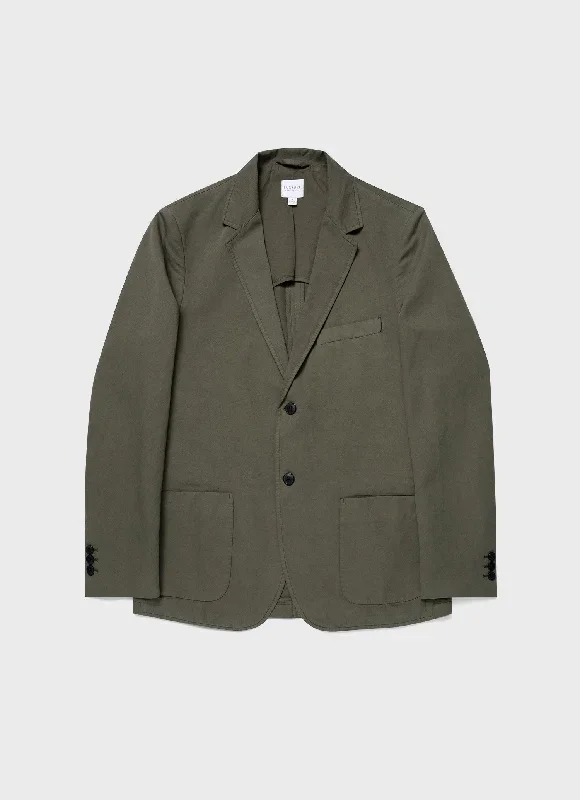 Men's Cotton Linen Blazer in Khaki