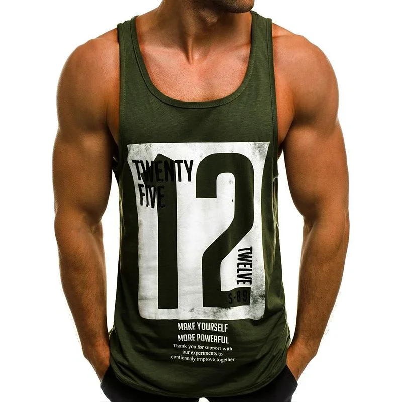 Men's Numbers Graphic Print Sports Tank Top 67454787Z