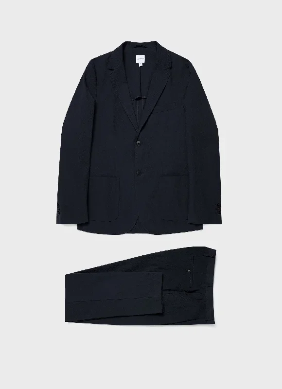 Men's Seersucker Two-Piece Suit in Navy