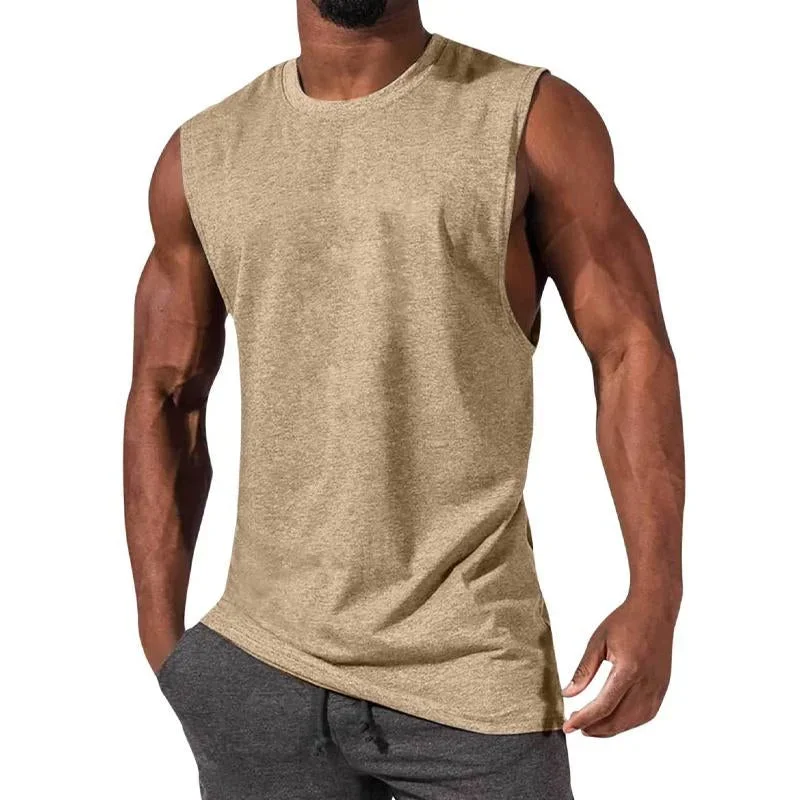 Men's Solid Color Crew Neck Tank Top 60164200X