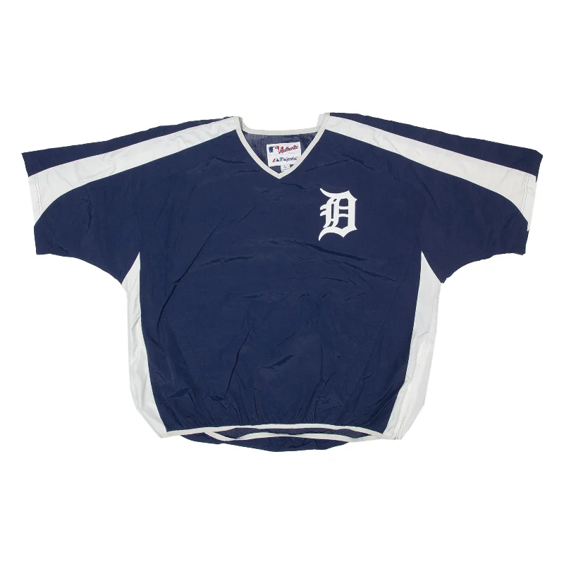 MLB Detroit Tigers Short Sleeve Mens Pullover Jacket Blue USA XL