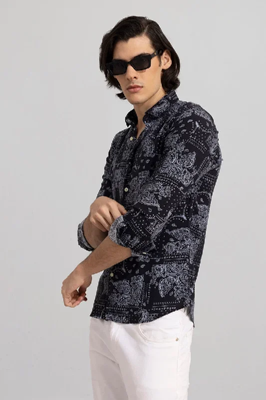 Mosaic Paisley Black Shirt