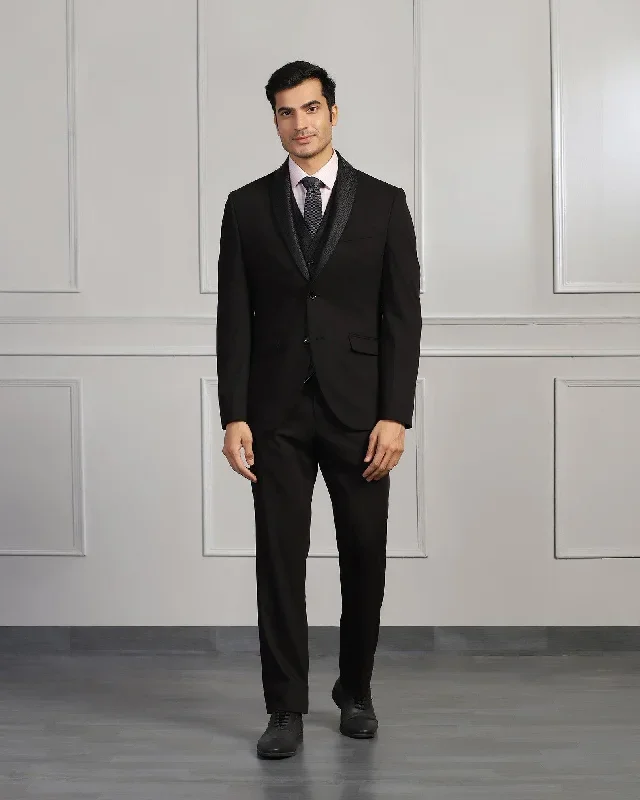 Multitude 6X Black Solid Formal Suit - Nova