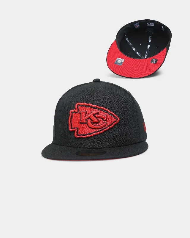 New Era Kansas City Chiefs Scarlet Bottom 59FIFTY Fitted Black/Scarlet