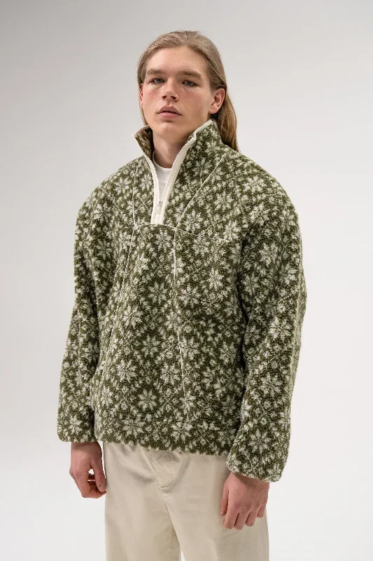 OLIVE PATTERNED FLEECE