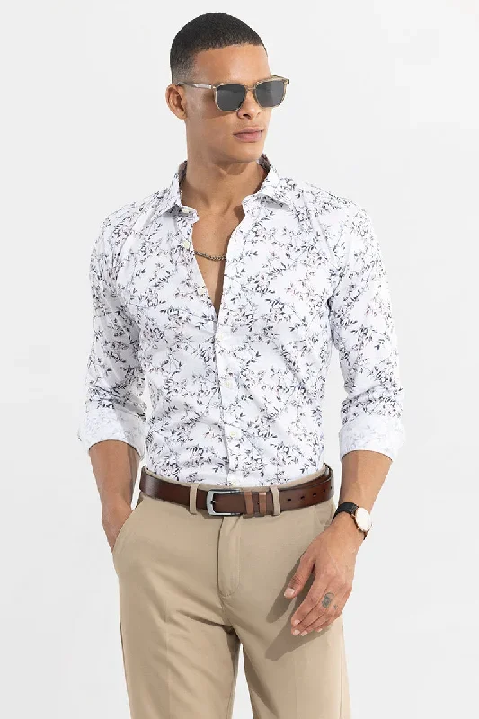 Pecan Leaf White Shirt