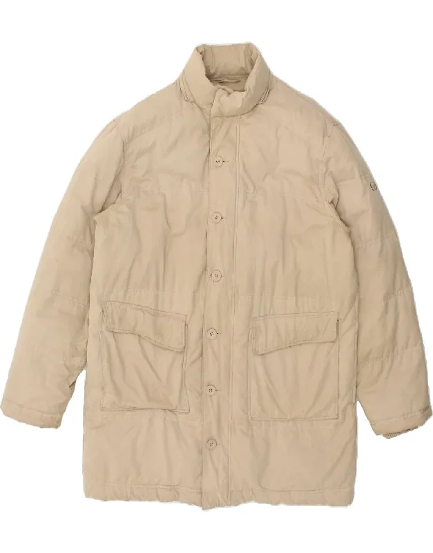 SERGIO TACCHINI Mens Padded Coat IT 48 Medium Beige Cotton