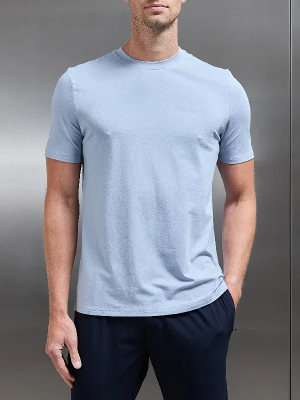 Stretch Cotton Modal T-Shirt in Light Blue