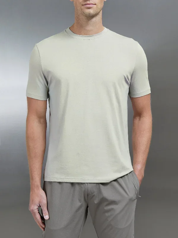 Stretch Cotton Modal T-Shirt in Stone