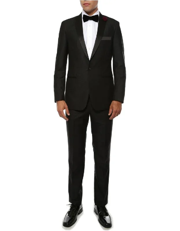 Mens Debonaire Tailored Black Prom Tuxedo