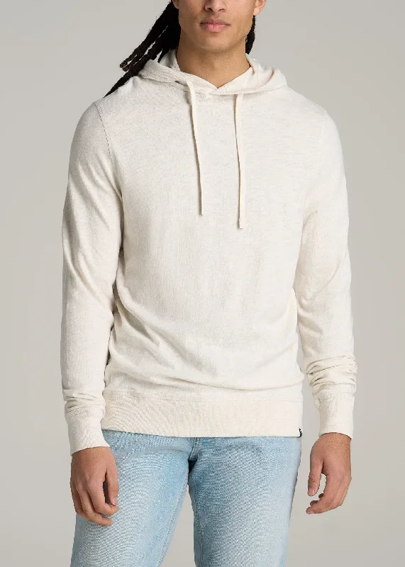 Sunwashed Slub Pullover Men's Tall Hoodie in Heathered Oatmeal