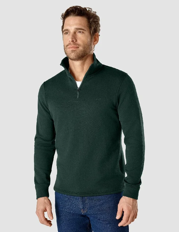 Tech Wool Half Zip Forest Green