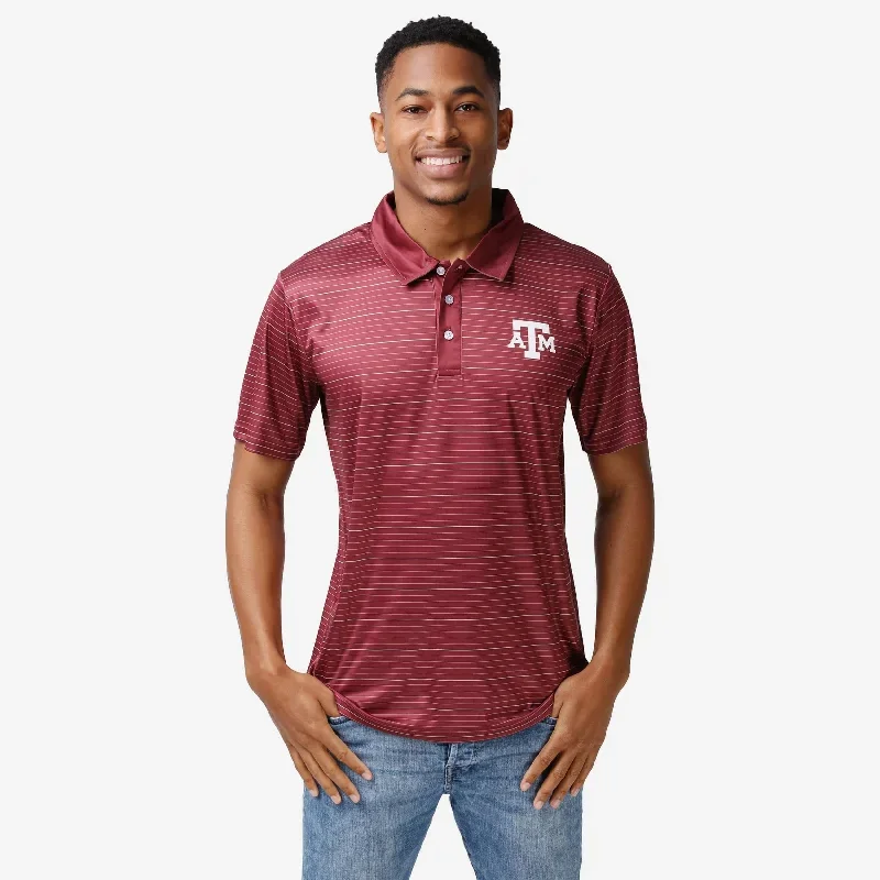 Texas A&M Aggies Striped Polyester Polo