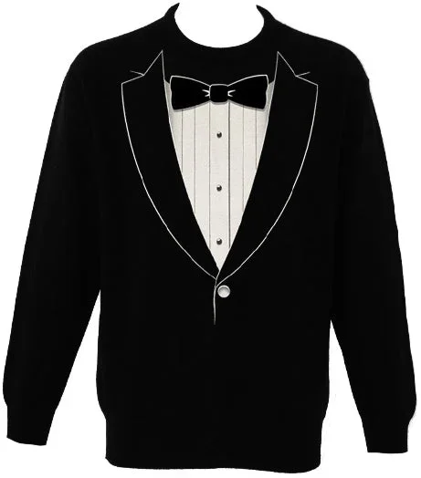 ""The Classic"" Black Tie Tuxedo Men's Crew Neck Sweat Shirt